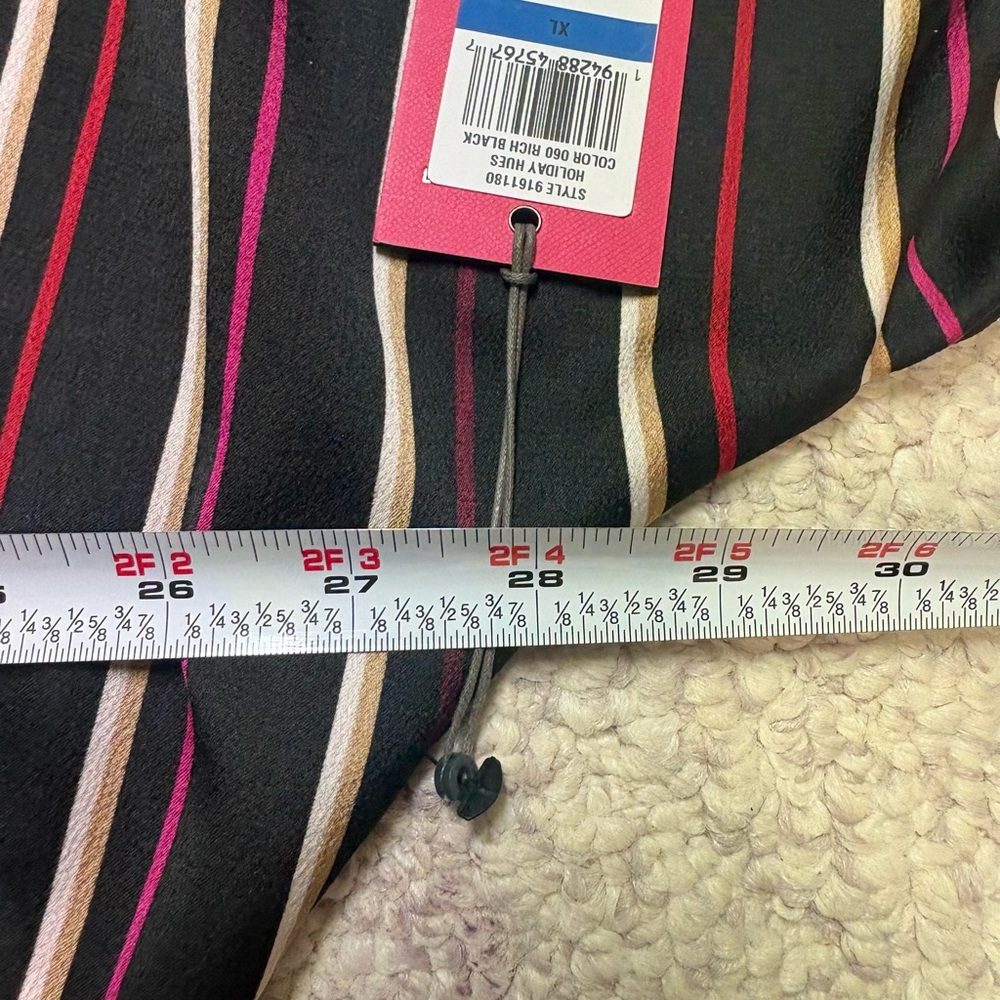 Vince Camuto Striped Black and Red Women's Top - Picture 8 of 9